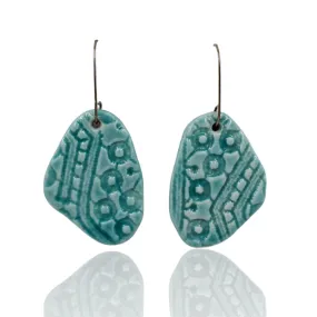 Handmade Lace textured Porcelain Earrings