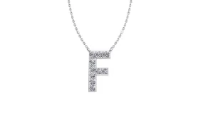 Initial F Diamond Pendant 14K Gold DIP006