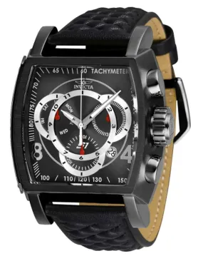 INVICTA S1 Rally Mens Watch - Black Metal - Chronograph - Date - Black Leather