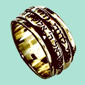 Israeli jewelry meditation rings spinner rings inspirational jewelry, Blessing / Love in Hebrew