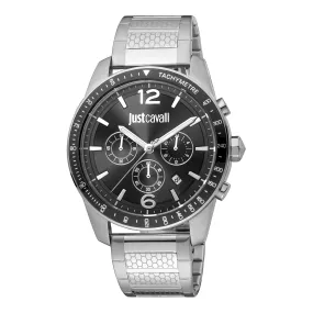 Optimized Title: **Just Cavalli Mens Stainless Steel Chronograph Watch - JC1G204M0055 - Stylish Timepiece for Modern Elegance**