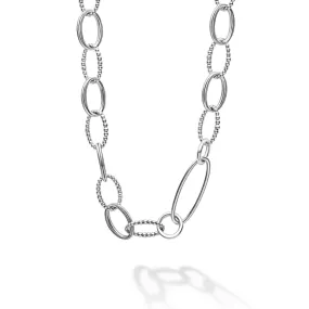 Lagos Signature Caviar Sterling Silver Link Necklace