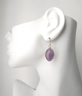 Lavander Jade Marquis Single Drop Earrings