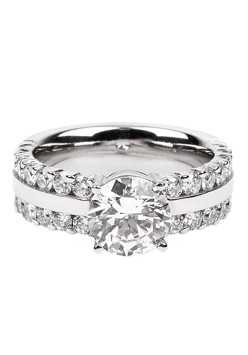 Lucienne Platinum Semi-Mount 2-Row Diamond Ring