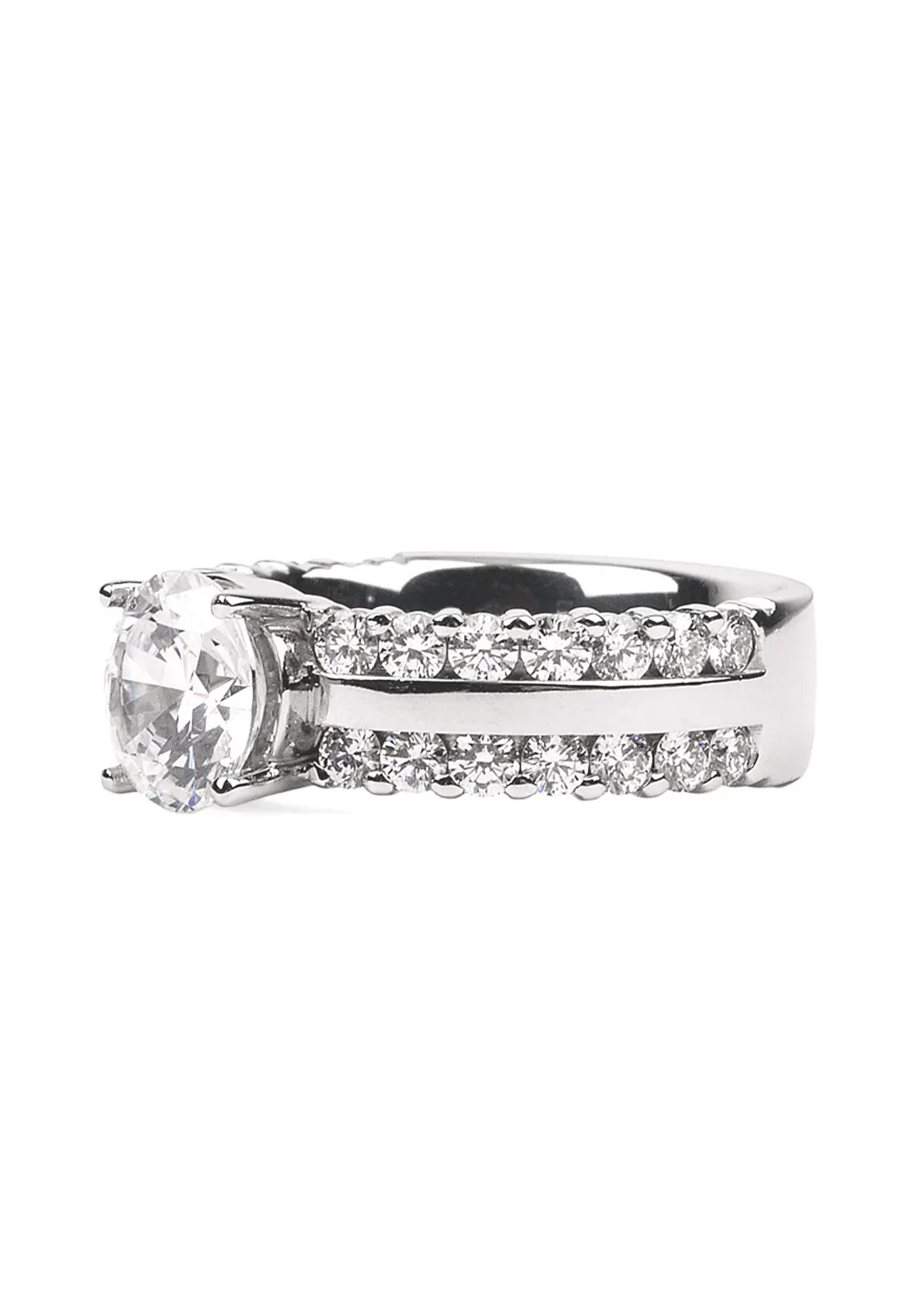 Lucienne Platinum Semi-Mount 2-Row Diamond Ring