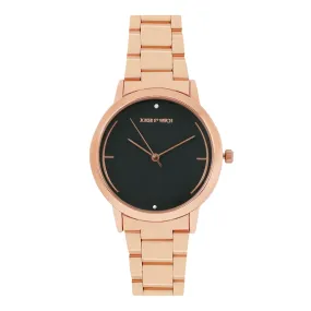 Luna Grey Dial Rosegold Metallic Strap Watch