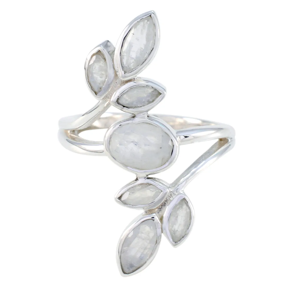 Mesmeric Gem Rainbow Moonstone Sterling Silver Rings Hawaii Jewelry