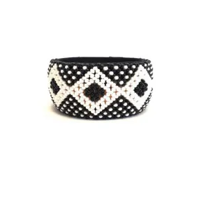 Moyo Beaded Bangle Black & White