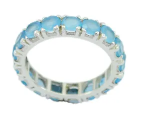 Natural Stone Chalcedony 925 Sterling Silver Rings Quality Jewelry