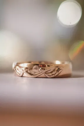 Nature themed wedding band / Wisteria