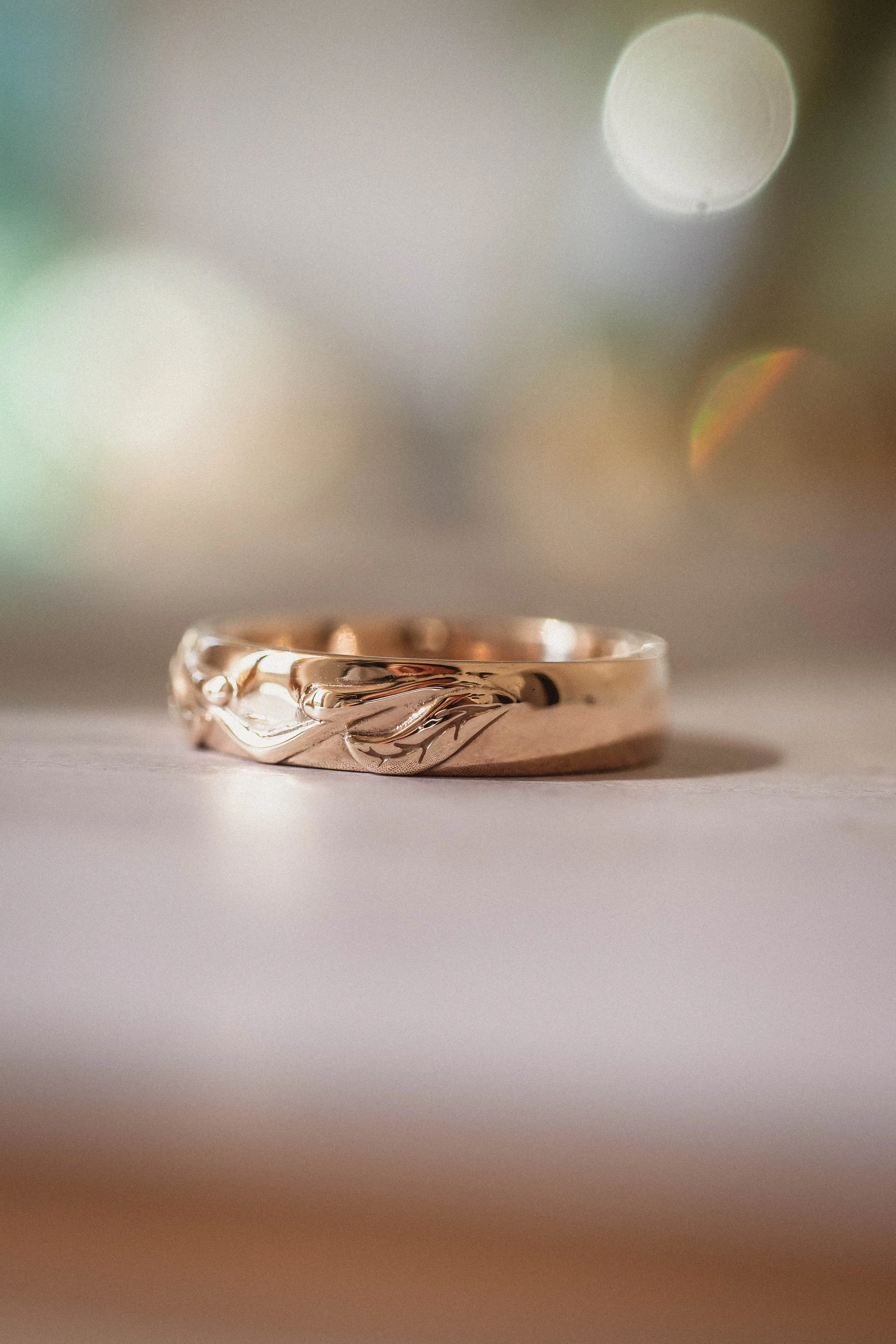 Nature themed wedding band / Wisteria