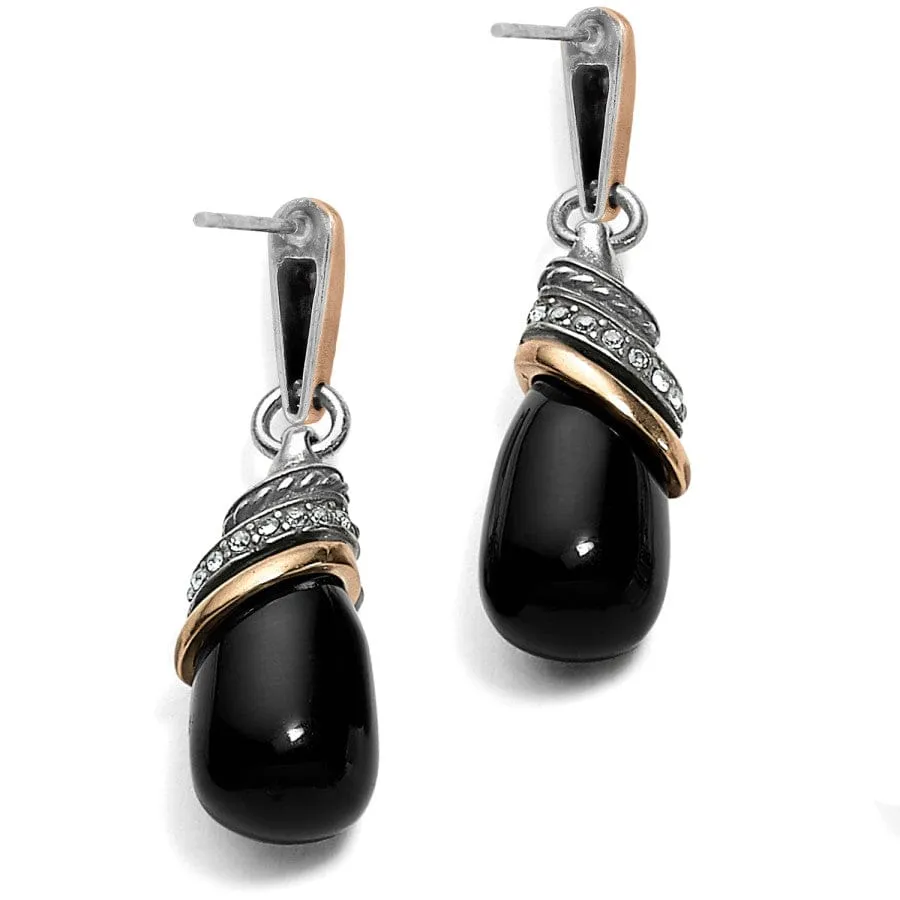 Neptune's Rings Black Agate Teardrop Earrings