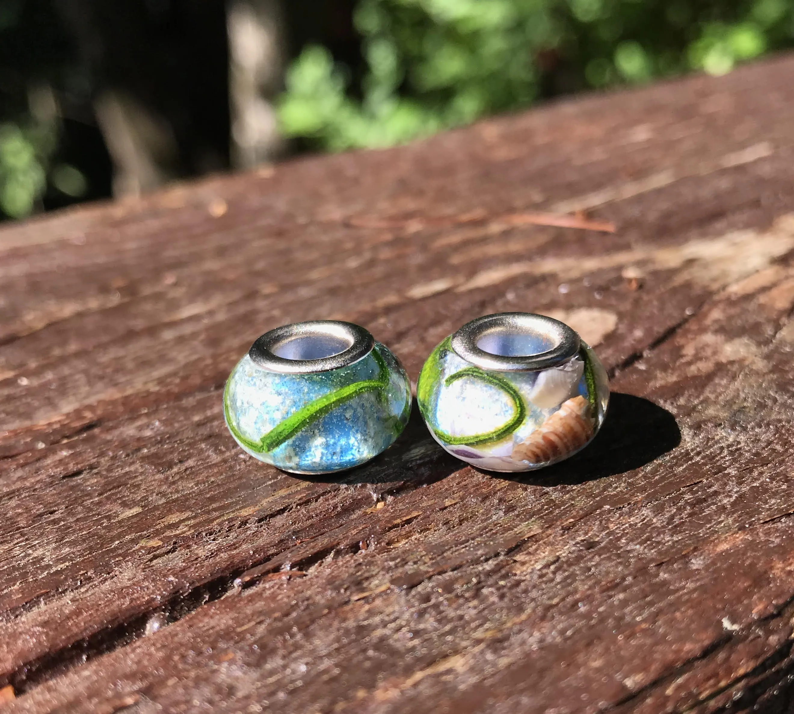 Ocean Bead with Cremains