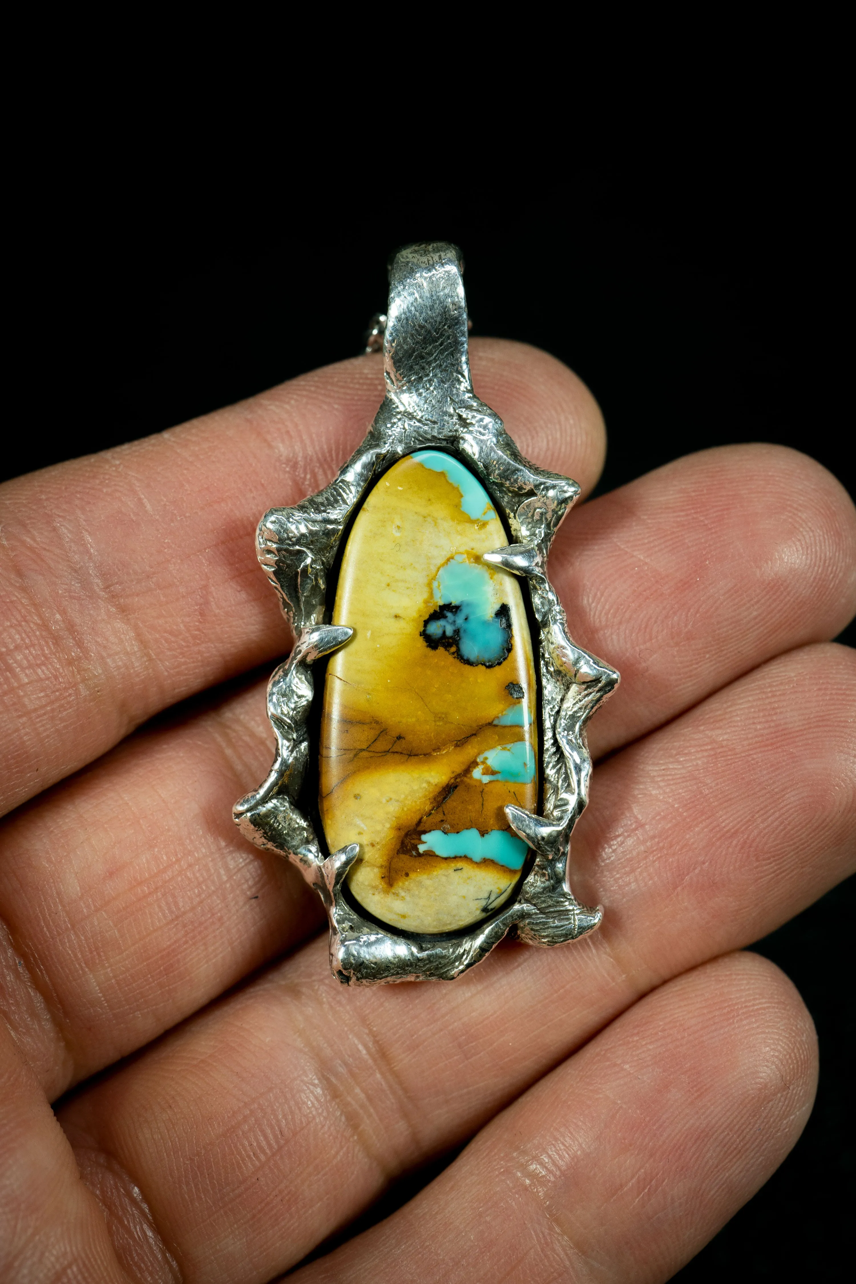 Open Plains (Manassa Turquoise, Sterling Silver Pendant)