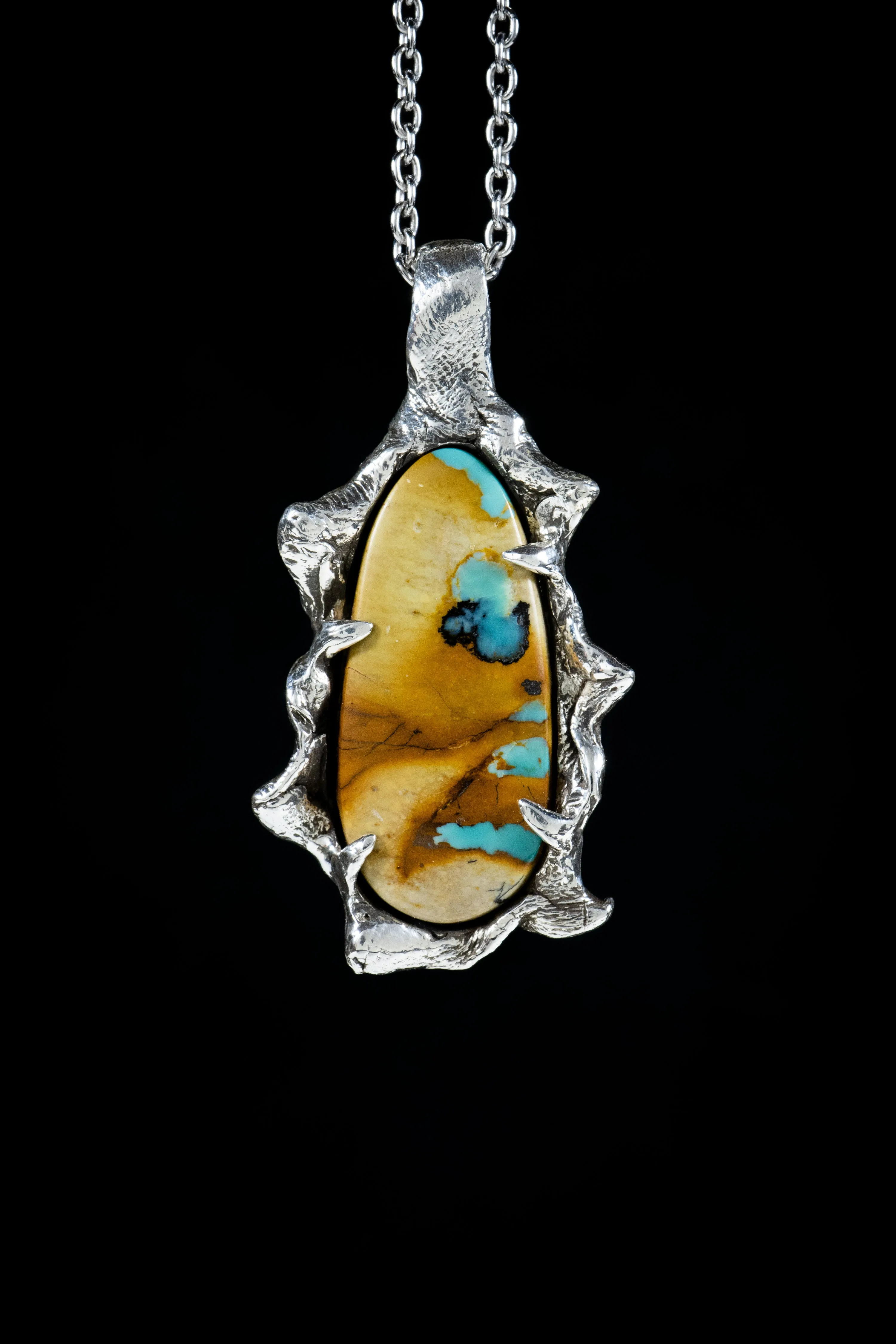 Open Plains (Manassa Turquoise, Sterling Silver Pendant)