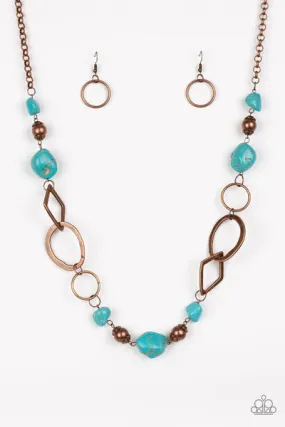 Paparazzi Necklace - That's Terra-ific! - Copper Blue Regular price