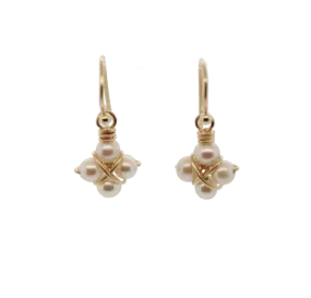 Pearl Flower Dangle Earrings