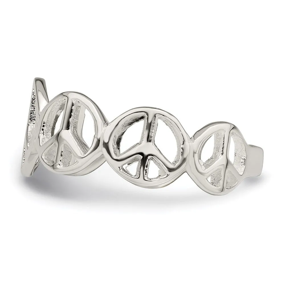 Polished Peace Ring in Sterling Silver