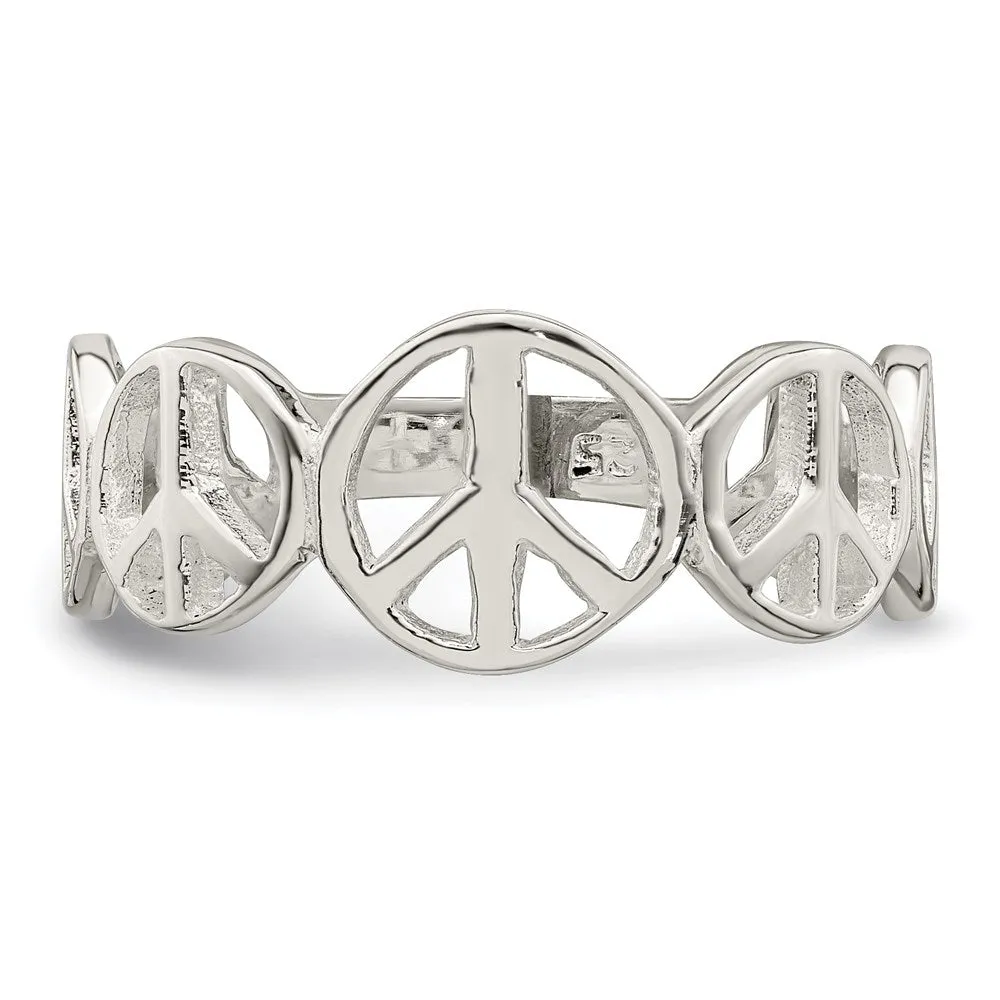 Polished Peace Ring in Sterling Silver