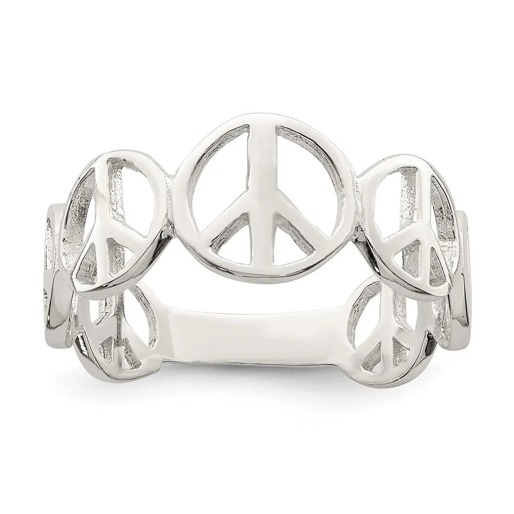 Polished Peace Ring in Sterling Silver