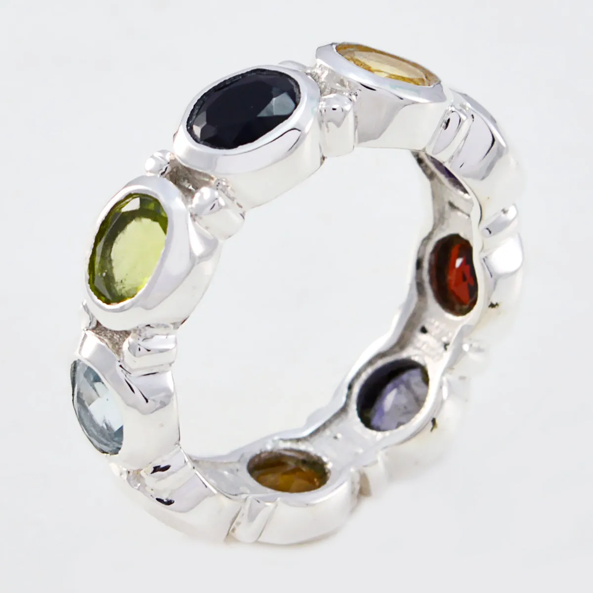 Rajasthan Gem Multi Stone Sterling Silver Ring Best Friend Jewelry