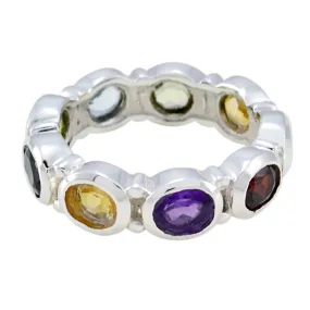 Rajasthan Gem Multi Stone Sterling Silver Ring Best Friend Jewelry