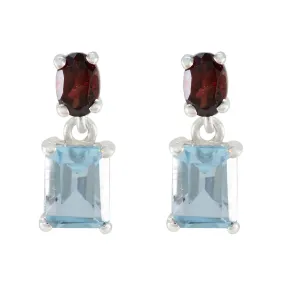 Riyo Beddable 925 Sterling Silver Earring For Sister Multi Earring Bezel Setting Multi Earring Stud Earring