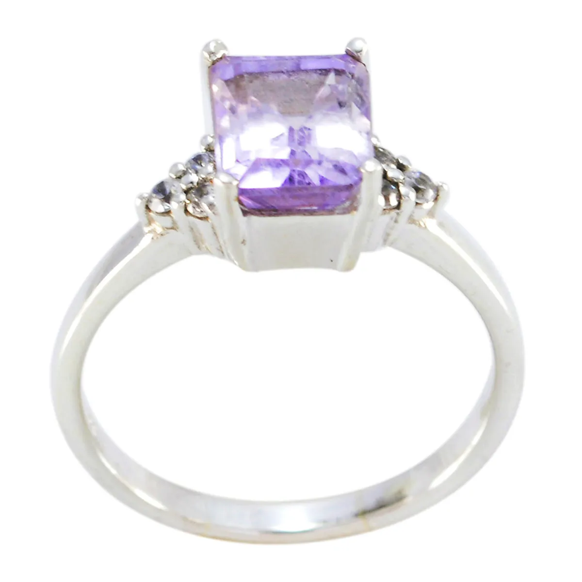 Riyo Dollish Gemstone Amethyst Solid Silver Rings Free Jewelry