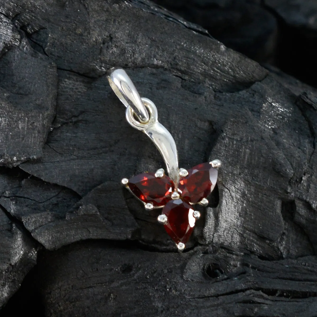 Riyo Drop Gemstone Pear Faceted Red Garnet 1039 Sterling Silver Pendant Gift For Teachers Day