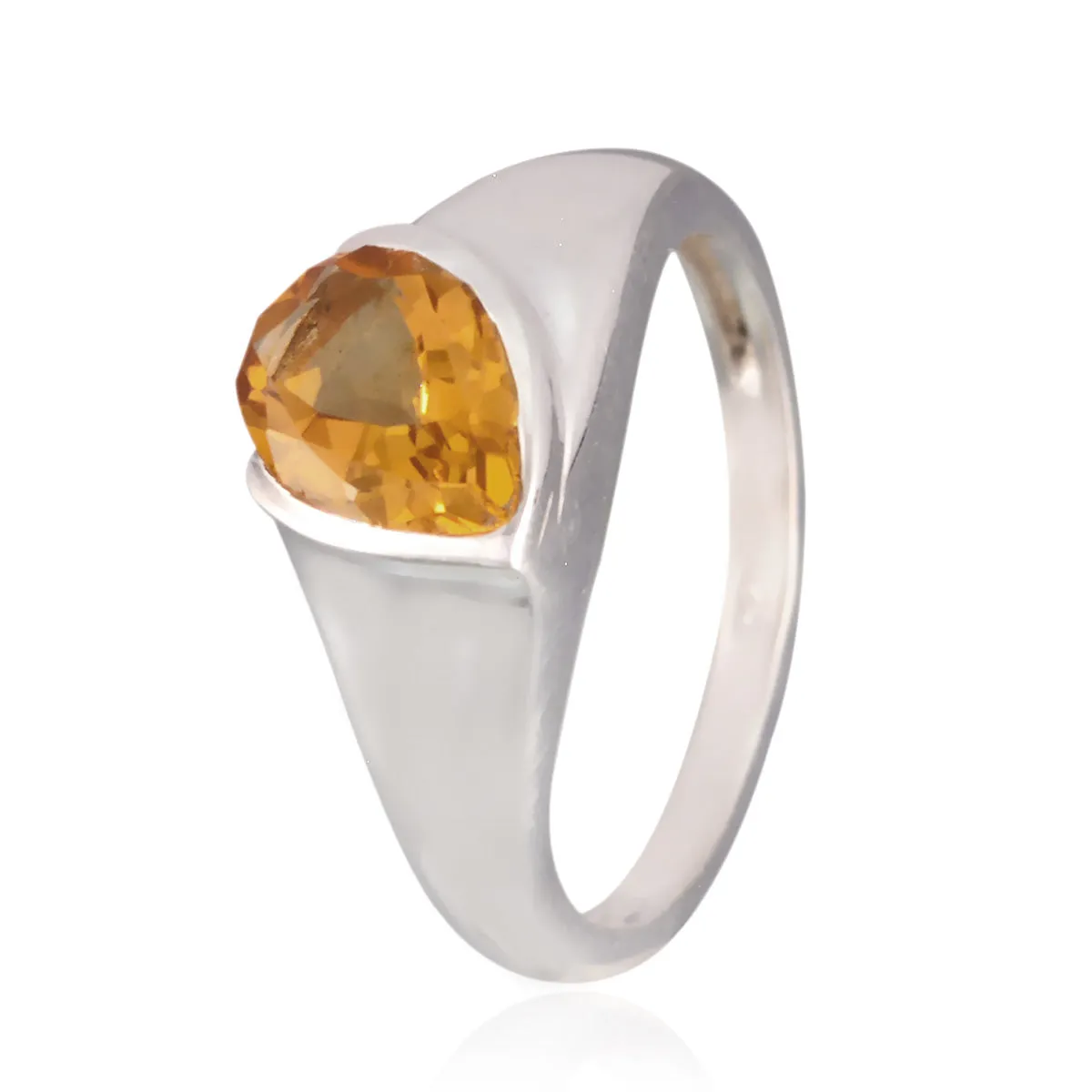 Riyo Enticing Gemstone Citrine 925 Sterling Silver Rings Wave