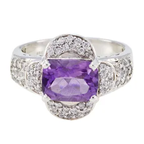 Riyo Fascinating Gem Amethyst 925 Silver Ring Fast Fix Jewelry