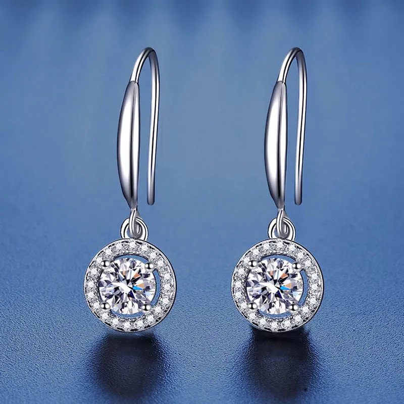 Round Bag shaped Moissanite Earrings Women