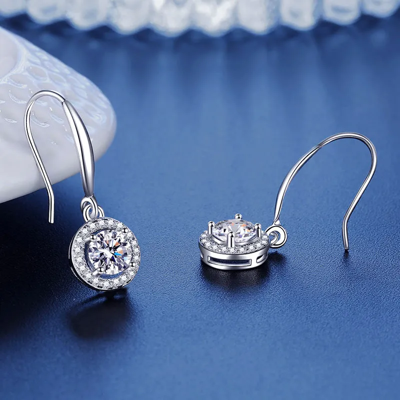 Round Bag shaped Moissanite Earrings Women