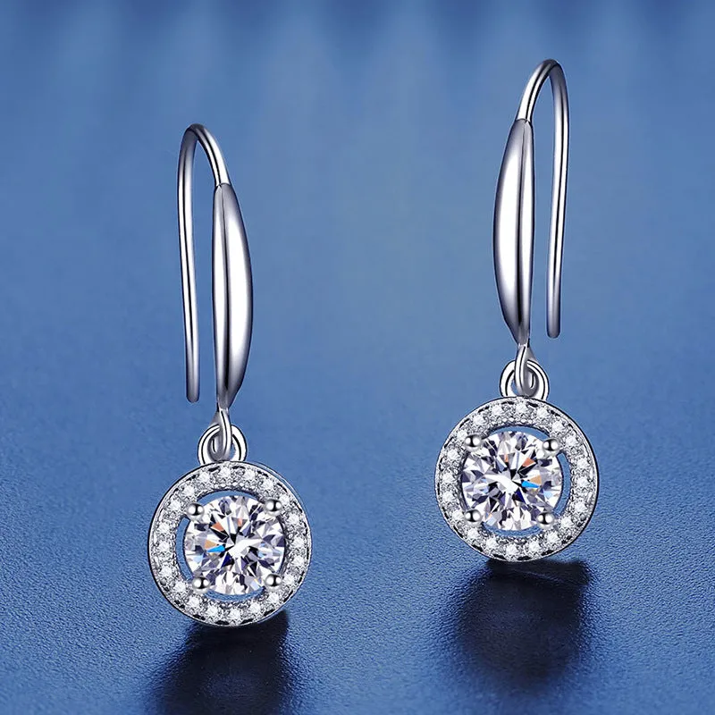 Round Bag shaped Moissanite Earrings Women