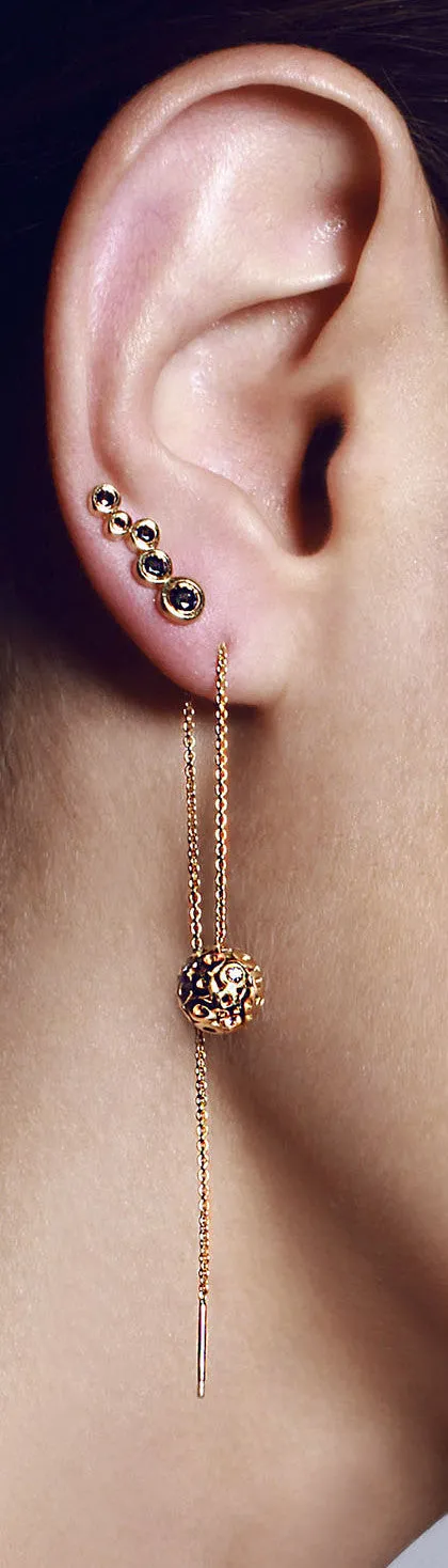 Shadows Climber Single Left and Right Earring Black Diamonds