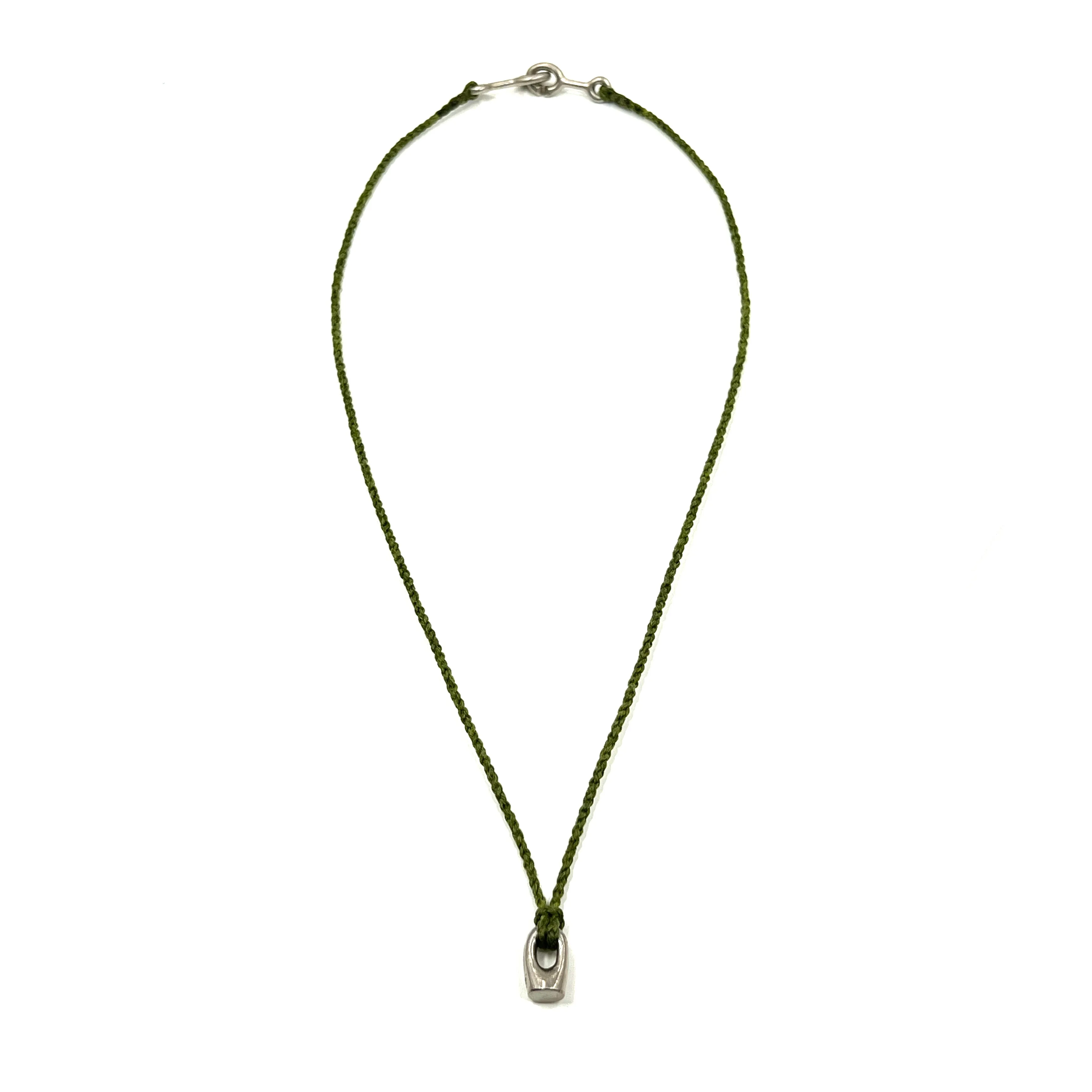 Signet Necklace, Olive, Silver