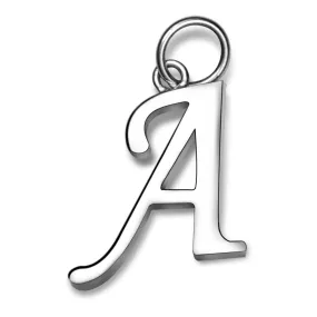 Simple Initial Sterling Silver Pendants, 26 Alphabets