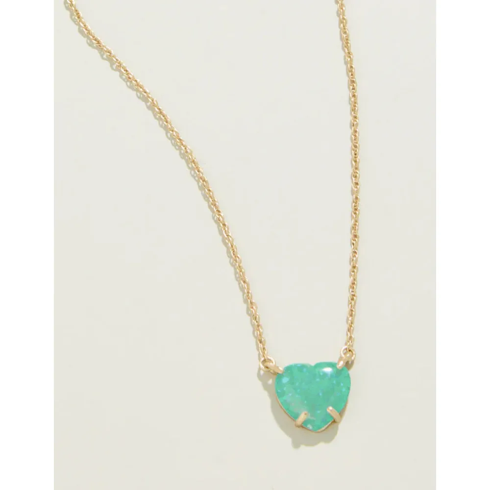 Spartina Opaline Heart Necklace 17 -  Seafoam