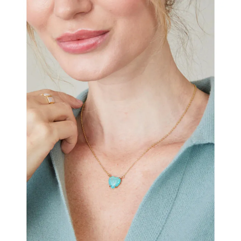 Spartina Opaline Heart Necklace 17 -  Seafoam