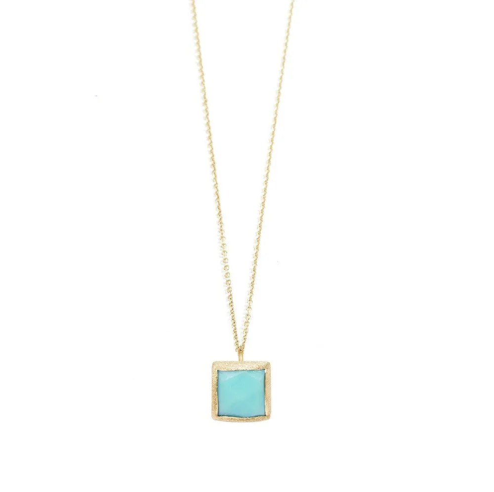 Spirit Arizona Turquoise 18k Yellow Gold Necklace