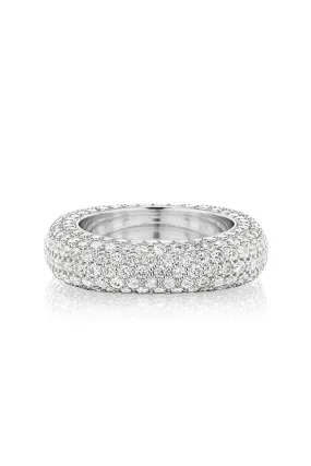 Square Bling Ring in White Gold