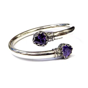 Sterling silver bracelet for women, bracelet with amethyst zircon, Bluenoemi jewelry