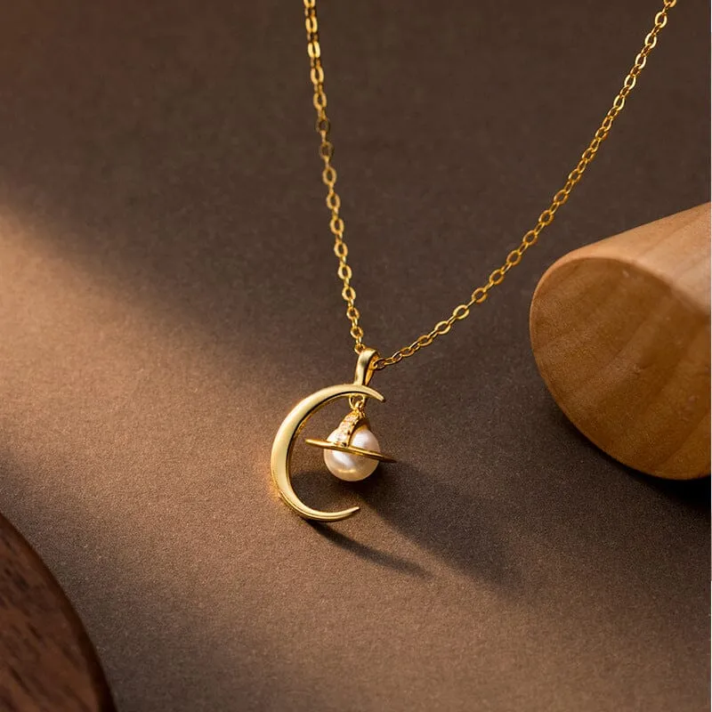 Synthesis Pearl Universe Necklace - 925 Sterling Silver