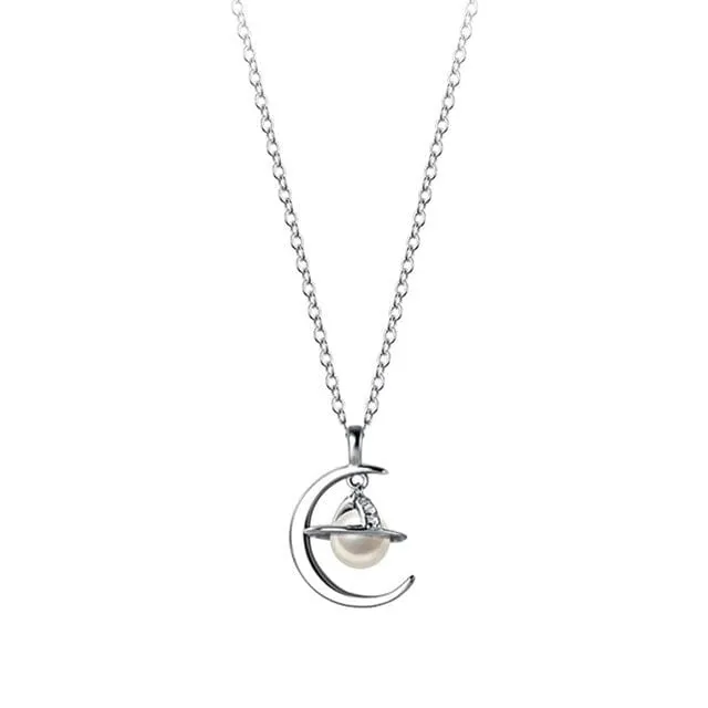 Synthesis Pearl Universe Necklace - 925 Sterling Silver