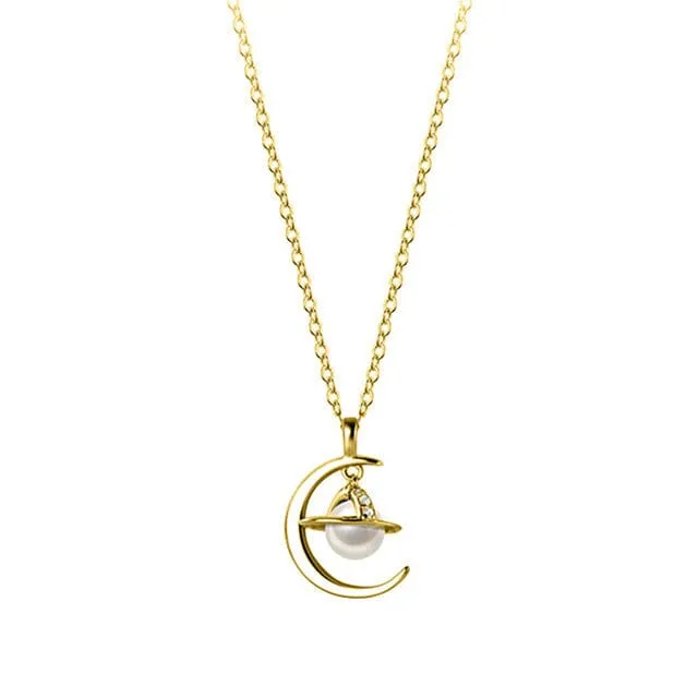 Synthesis Pearl Universe Necklace - 925 Sterling Silver