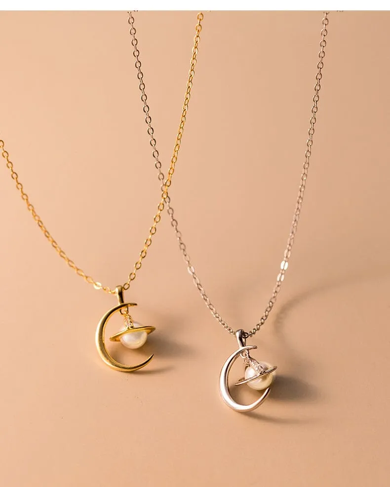 Synthesis Pearl Universe Necklace - 925 Sterling Silver