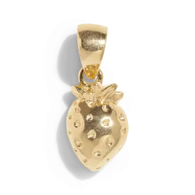 THE STRAWBERRY PENDANT - Solid 14k yellow gold