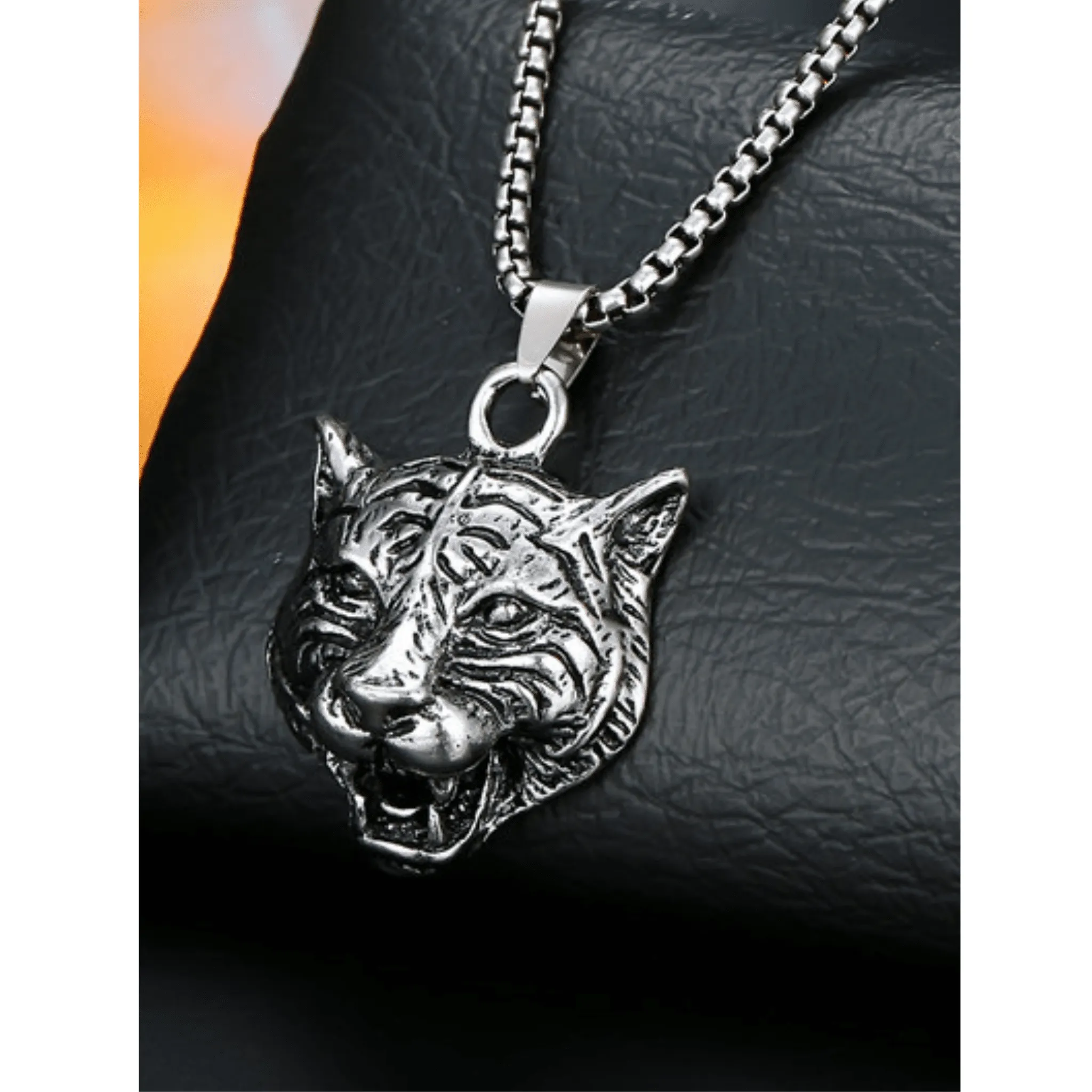 Tiger Head Pendant Necklace