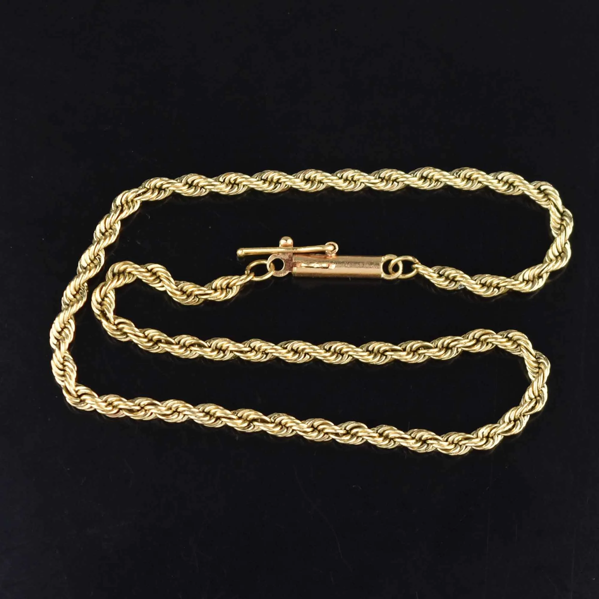 Vintage 14K Gold French Rope Twist Chain Bracelet