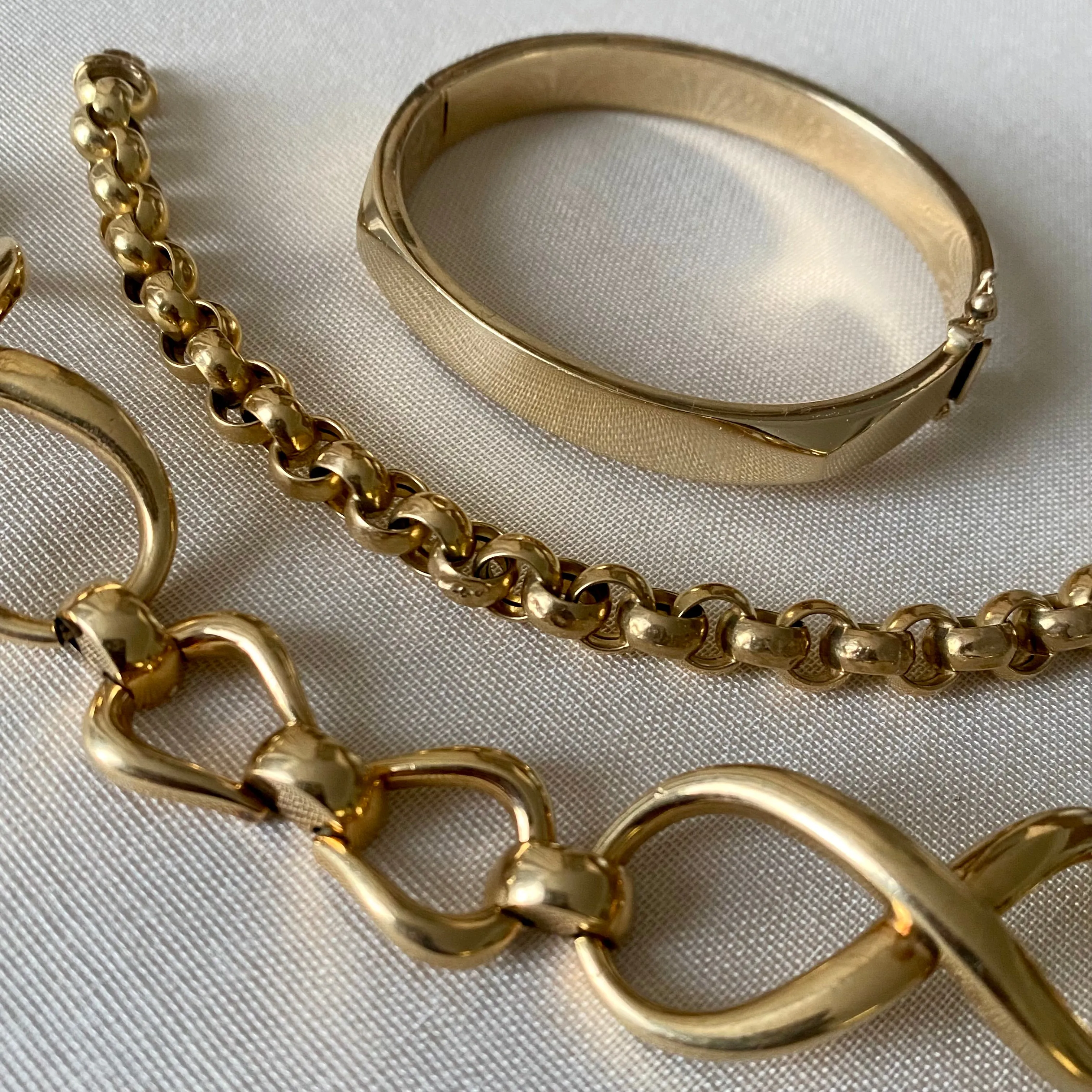 Vintage Italian Mid-Century 18k Loop Link Bracelet- 7”